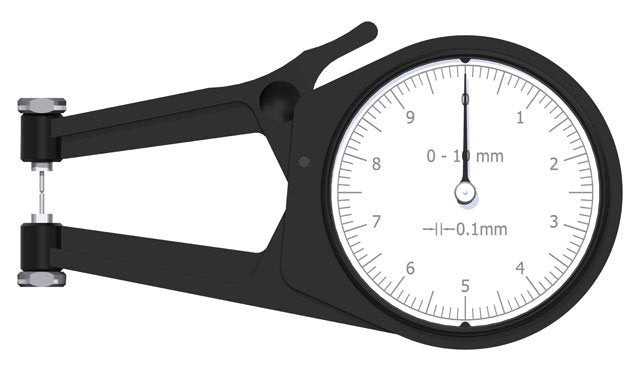 Kroeplin POCO 2N, 0 - 10 MM, ANALOG EXTERNAL MEASURING GAUGE FOR GROOVES AND THICKNESS MEASUREMENT