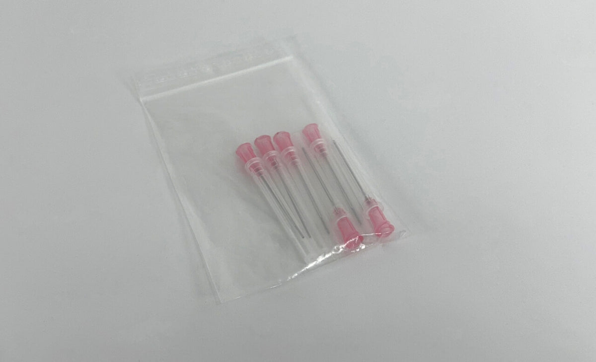 Plastiform AC-S038 | LL Needle Tips, Short (Pink) | 38 mm useful length, pack of 6 - generaltechuae