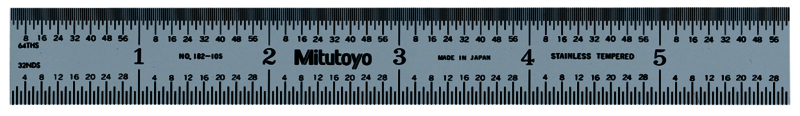 Mitutoyo 150mm/6, Metric/Inch Steel Rule