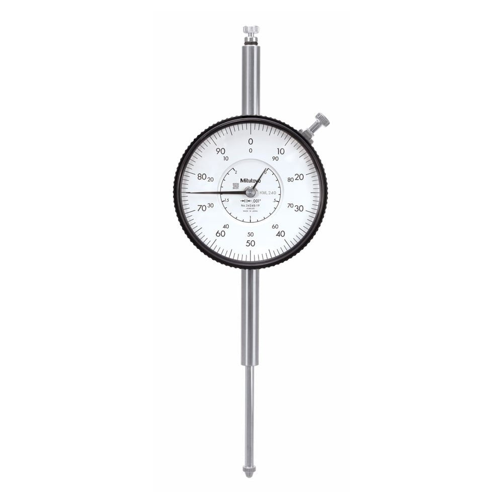 Mitutoyo 3424S-19 Large Diameter Dial Indicator Range 2", Graduation .001"