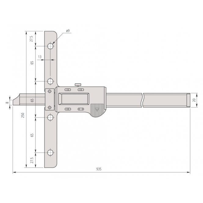 Mitutoyo 571-216-10 ABSOLUTE Digimatic Depth Gauge 0-750mm / 0-30", Resolution 0.01 mm (.0005")