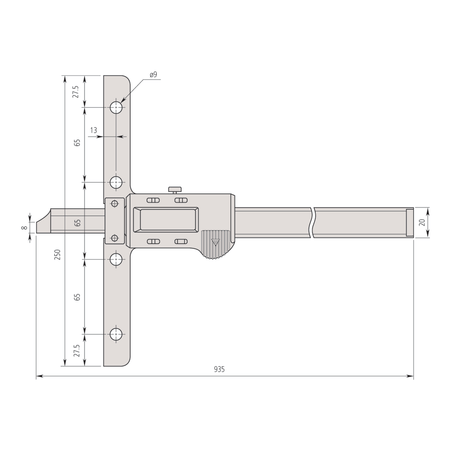 Mitutoyo 571-217-10 ABSOLUTE Digimatic Depth Gauge 0-1000mm / 0-40", Resolution 0.01 mm (.0005")