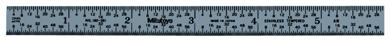 Mitutoyo 6, Inch Steel Rule