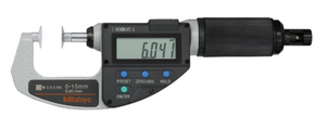 Mitutoyo 227-221-20 Absolute Digital Disc Mic., Adj. Force QuickMike, 0-15mm, 0.5-2.5N, Disk=14.3mm