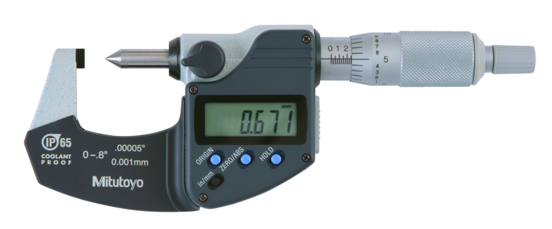 Mitutoyo 342-371-30 Digital Crimp Height Micrometer IP65 Inch/Metric, 0-0.8"