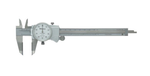 Mitutoyo 505-736 | Dial Caliper | Series 505 | OD Carbide Tipped Jaws | Graduation 0.001 Inch | Accuracy ±0.001 Inch | Range 0 - 6 Inch | Weight 175 g