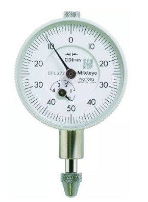 Mitutoyo 1003TB | Dial Indicator | Flat Back | Series 1 | Graduation 0.01 mm | Accuracy ± 0.013 mm | Range 0 to 4 mm
