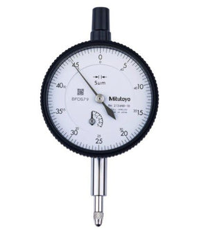 Mitutoyo 2124A-10 | Dial Gauge | Lug Back | ISO Type | Series 2 | Jewelled Bearing | Graduation 0.001 or 0.005 mm | Range 5 mm