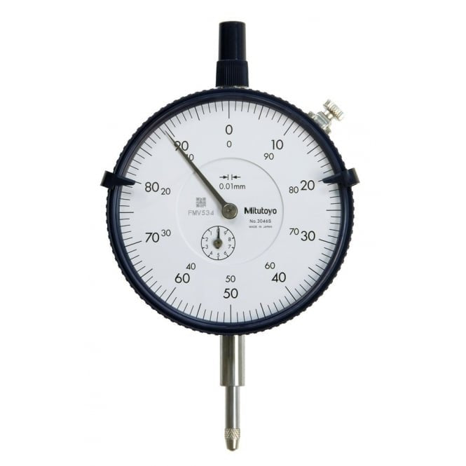 Mitutoyo 3046S Large Diameter Dial Indicator Range 10mm, Graduation 0.01 mm