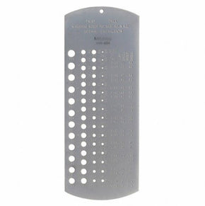 Mitutoyo 950-204 | Tap and Drill Gage | Graduations #2-56NC to 1/4-28NF | Length 6 3/8 inch