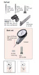 Mitutoyo 513-407-10T | Dial Test Indicator | Horizontal Type | Series 513 | Full Set | Swivel Clamp | Stem 4 or 9.52 mm | Graduation 0.0005 inch | Range 0.008 inch