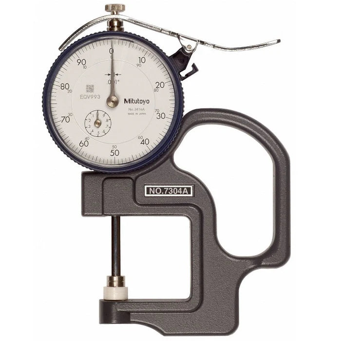 Mitutoyo 7304A Flat Standard Dial Thickness Gauge, Range 0-1"