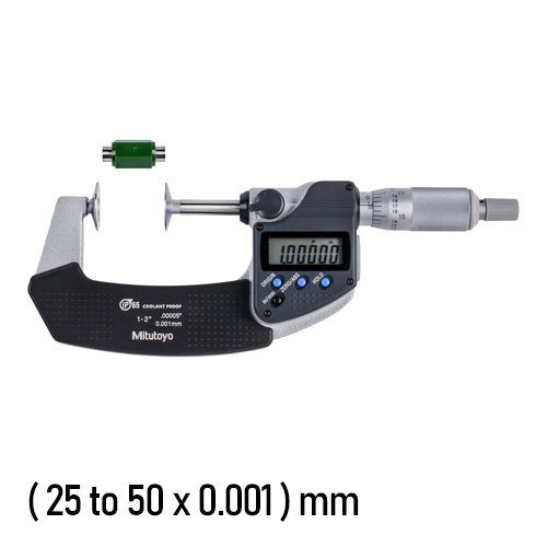 Mitutoyo 323-251-30 Digimatic Disk Micrometer, Range 25 ~ 50mm