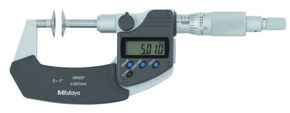 Mitutoyo 369-353-30 Digital Disc Micrometer, IP65 Inch/Metric, 3-4", Non-Rotating Spindle, Disk=20mm