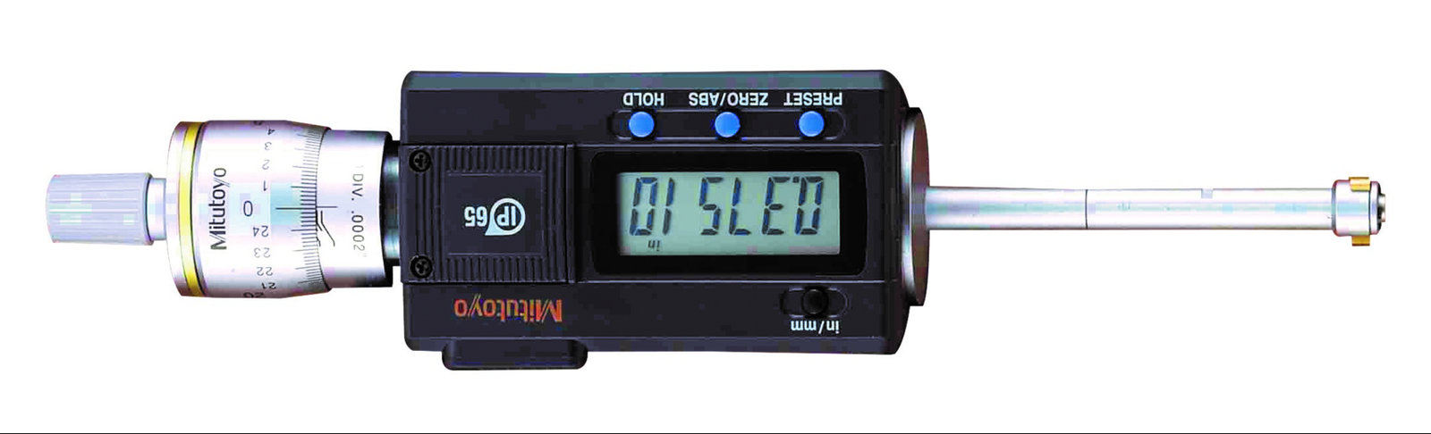 Mitutoyo 468-264 Digimatic Holtest Three-Point Bore Micrometer, Range .5 - .65" (12.7 - 16.51 mm)