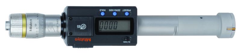 Mitutoyo 468-267 Digimatic Holtest Three-Point Bore Micrometer, Range 1 - 1.2" (25.4 - 30.48 mm)