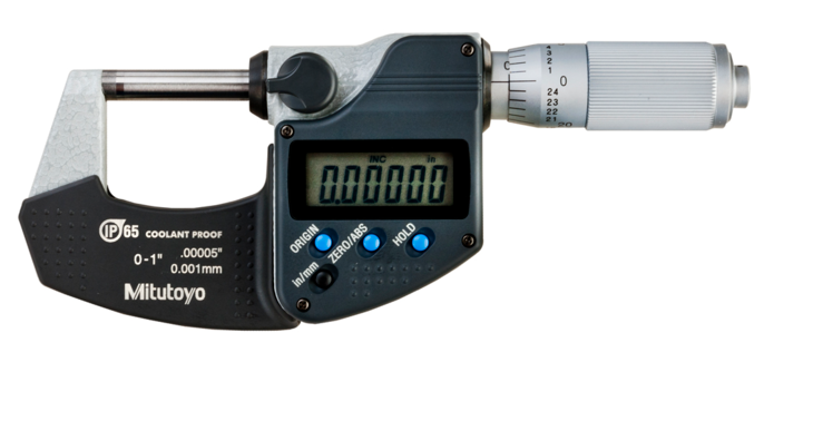 Mitutoyo 293-348-30 | Digital Micrometer IP65 | Inch/Metric Range 0 - 1" (0 - 25.4 mm) |  w/o Output, Friction Thimble - generaltechuae