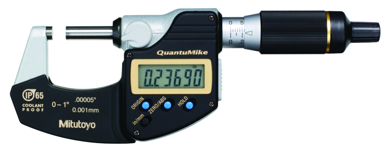 Mitutoyo 293-180-30 | Digital Micrometer QuantuMike IP65 Inch/Metric |Range 0 - 1" (0 - 25.4 mm)