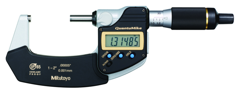 Mitutoyo 293-181-30 | Digital Micrometer QuantuMike IP65 Inch/Metric | Range 1 - 2" (25.4 - 50.8 mm)