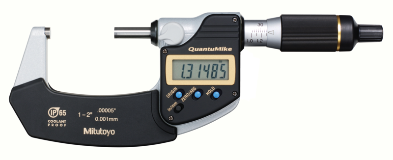 Mitutoyo 293-186-30 | Digital Micrometer QuantuMike IP65 Inch/Metric | Range 1 - 2" (25.4 - 50.8 mm), w/o Output