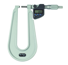 Mitutoyo 389-361-30 Digital Sheet Metal Micrometer IP65 Inch/Metric, 0-1", Spherical Anvil