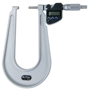 Mitutoyo 389-372-30 Digital Sheet Metal Micrometer IP65 Inch/Metric, 1-2", Spherical Anvil/Spindle