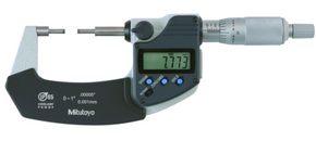 Mitutoyo 331-352-30 Digital Spline Micrometer IP65 Inch/Metric, 1-2", 3mm Measuring Face