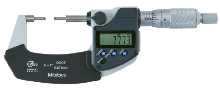 Mitutoyo 331-354-30 Digital Spline Micrometer IP65 Inch/Metric, 3-4", 3mm Measuring Face