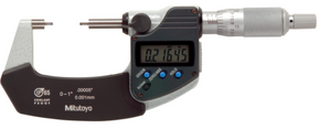 Mitutoyo 331-362-30 Digital Spline Micrometer IP65 Inch/Metric, 1-2", 2mm Measuring Face