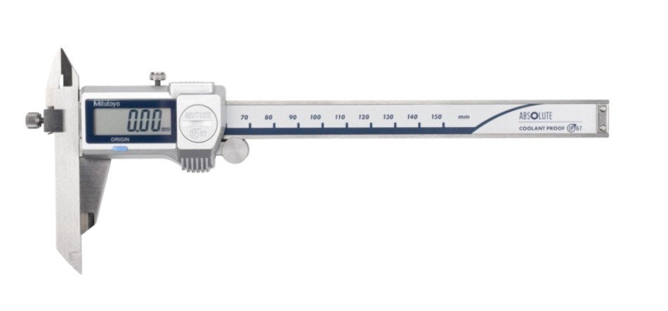 Mitutoyo 573-601-20 | Digital ABS Offset Caliper | Series 573 | With Thumb Roller and Data Output | Digital Step 0.01 mm | Range 0 to 150 mm | Weight 168 g