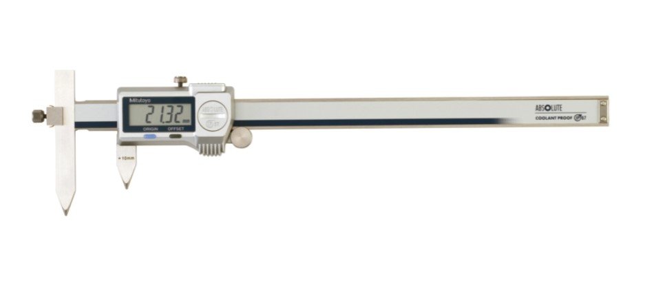Mitutoyo 573-605-20 | Digital ABS Offset Centerline Caliper | Series 573 | With Thumb Roller and Data Output | Digital Step 0.01 mm | Range 10.1 to 160 mm | Weight 157 g