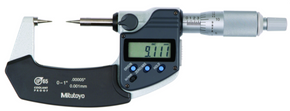 Mitutoyo 342-351-30 Digital Point Micrometer IP65 Inch/Metric, 0-1", 15° Tip
