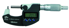 Mitutoyo 395-362-30 Digital Tube Micrometer, IP65, Inch/Met. Spherical Anvil Flat Spindle, 0-1"