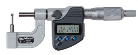Mitutoyo 395-363-30 Digital Tube Micrometer, IP65, Inch/Met. Spherical Anvil Flat Spindle, 0-1"