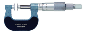 Mitutoyo 169-101 Disc Micrometer, Non-Rotating Spindle 0-25mm, Full Faced, Disk=14.3mm
