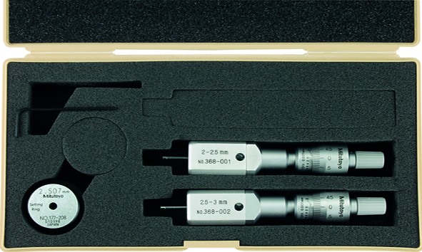 Mitutoyo 368-906 2-Point Internal Micrometer Holtest Set 2-3mm (2 pcs.)