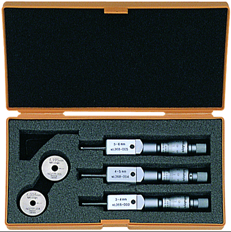 Mitutoyo 368-907 2-Point Internal Micrometer Holtest Set 3-6mm (3 pcs.)