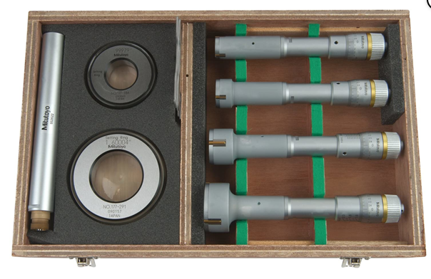 Mitutoyo 368-918 3-Point Internal Micrometer Holtest Set 0.8-2" (4 pcs.)