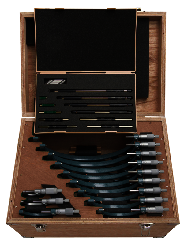 Mitutoyo 103-905-10 | Outside Micrometer Set | Ratchet Stop | 0-12" Range, 0.001" Graduation (12 Piece Set)