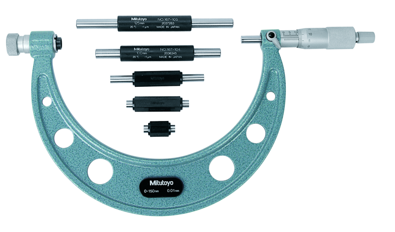 Mitutoyo 104-135A | Interchangeable Anvil Micrometer | Range 0 - 150 mm Metric | Graduation 0.01 mm - generaltechuae