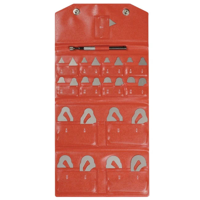 Mitutoyo 186-901 Radius Gauge Set, Range 1/64"-1/2"