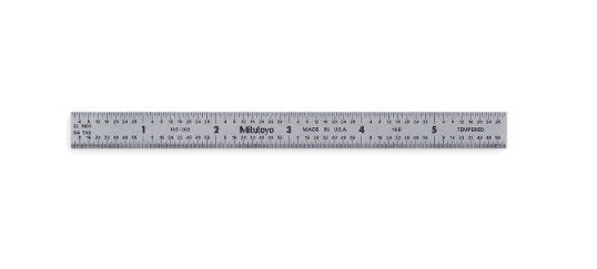 Mitutoyo 182-202 | Steel Rule | Fully-Flexible Rule | Series 182 | Accuracy ±0.006 inch | Width 0.5 inch | Range 0 to 6 inch