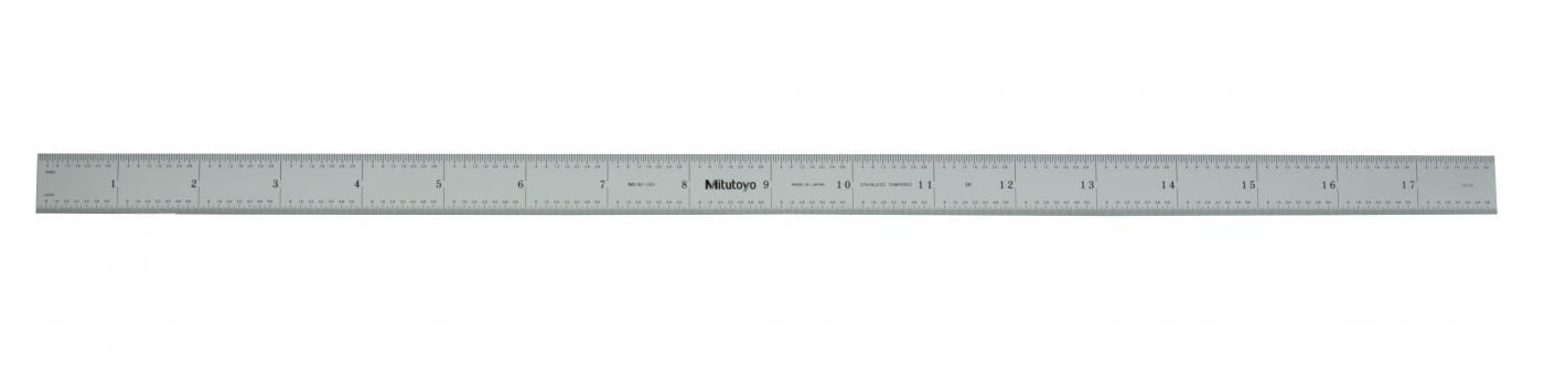 Mitutoyo 182-243 | Steel Rule | Fully-Flexible Rule | Series 182 | Accuracy ±0.006 inch | Width 0.75 inch | Range 0 to 18 inch