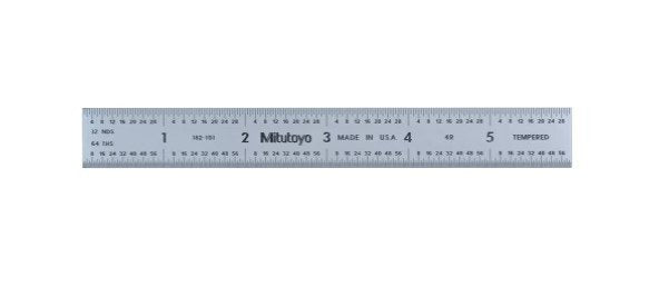 Mitutoyo 182-263 | Steel Rule | Fully-Flexible Rule | Series 182 | Accuracy ±0.008 inch | Width 0.75 inch | Range 0 to 24 inch