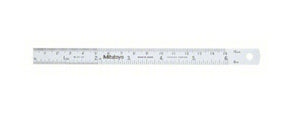 Mitutoyo 182-302 | Steel Rule | Semi-Flexible Rule | Series 182 | Inch or Metric | Accuracy ±0.006 inch or ±0.15 mm | Width 0.625 inch | Range 0 to 6 inch