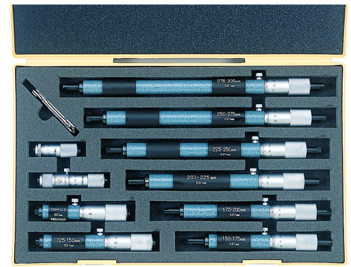 Mitutoyo 133-902 Tubular Inside Micrometer Set 50-300mm, (10 pcs.) - generaltechuae