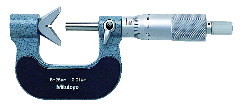 Mitutoyo 114-162 3 Flute V-Anvil Micrometer 10-25mm - generaltechuae