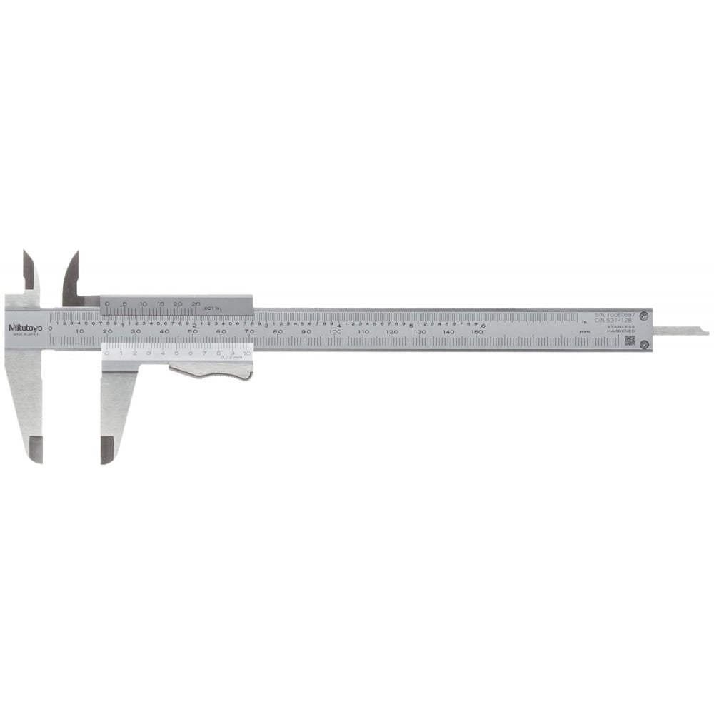 Mitutoyo 530-118 High Accuracy Vernier Caliper 0-200mm / 0-8", Graduation 0.02 mm (.001")