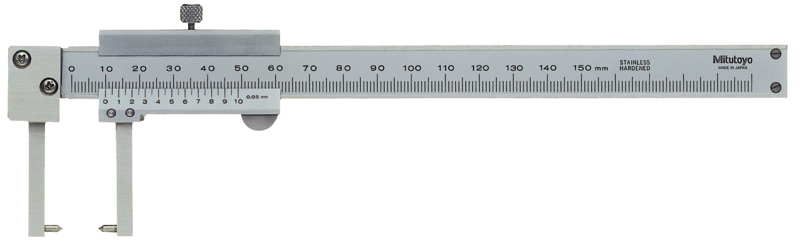 Mitutoyo 536-152 Vernier Neck Caliper Point Jaw Outside 0 - 150 mm, Graduation 0.05 mm
