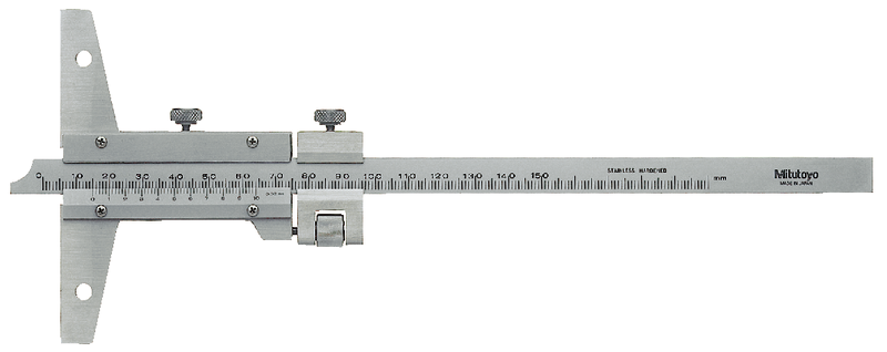 Mitutoyo 527-102 Vernier Depth Gauge 0-200mm, Graduation 0.02 mm